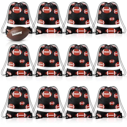 Saintrygo 12 Pcs String Bags Drawstring Back Sack with Reflective Stripe String Bags for Yoga Dance Swimming (Rugby) - style: Rugby