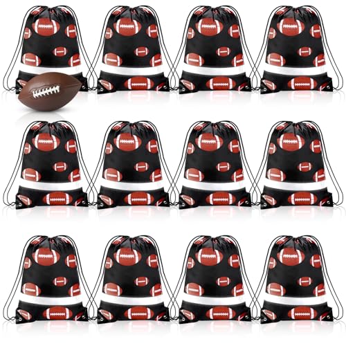 Saintrygo 12 Pcs String Bags Drawstring Back Sack with Reflective Stripe String Bags for Yoga Dance Swimming (Rugby) - style: Rugby