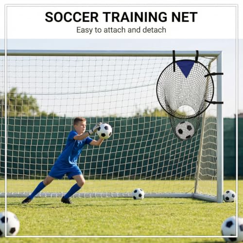 2PCS Top Bins Soccer Goal Target with Carry Storage Bag for Passing Volley Shooting Accuracy Practice Soccer Training Easy to Attach Detach Football Target Net Practice Equipment Trainer Gift