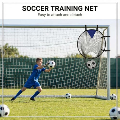 2PCS Top Bins Soccer Goal Target with Carry Storage Bag for Passing Volley Shooting Accuracy Practice Soccer Training Easy to Attach Detach Football Target Net Practice Equipment Trainer Gift