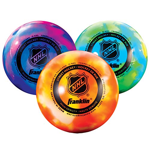 Franklin Sports NHL Street Hockey Balls - No Bounce Outdoor Street + Roller Hockey Balls - Official Size for Youth + Adult Street Hockey - Assorted Colors - 1, 2, 3, and 15 Bulk Packs - color: Assorted - Extreme Color, style: Bag of 3 Balls