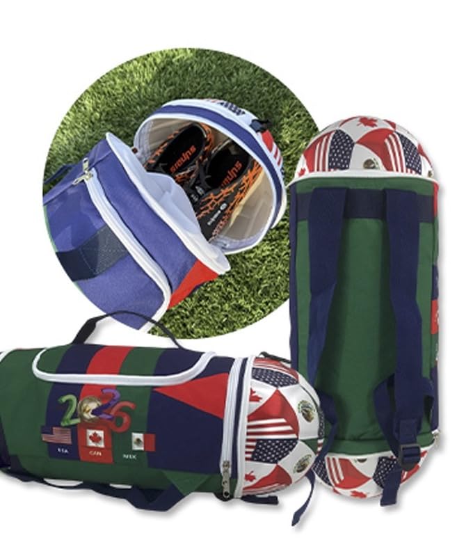 Soccer Ball Duffle Bag Backpack, 2-in-1 Convertible Design, 24 x 9 x 9 inches
