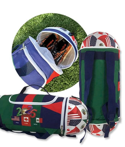 Soccer Ball Duffle Bag Backpack, 2-in-1 Convertible Design, 24 x 9 x 9 inches