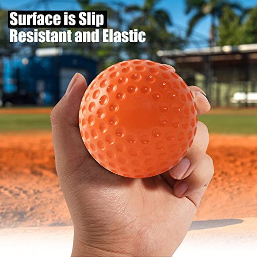 Dimpled Softballs 11 Inch Pitching Machine Softballs for Hitting and Fielding Practice12PACK （one Dozen） - color: orange
