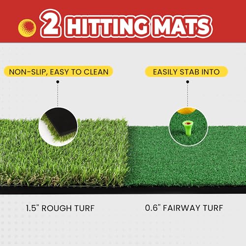 Pop Up Golf Chipping Net for Backyard & Indoor Practice Golf Target Training Aid Foldable Golf Hitting Net with Hitting Mats, Gift for Men, Golfer, Beginners