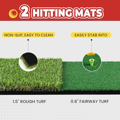 Pop Up Golf Chipping Net for Backyard & Indoor Practice Golf Target Training Aid Foldable Golf Hitting Net with Hitting Mats, Gift for Men, Golfer, Beginners