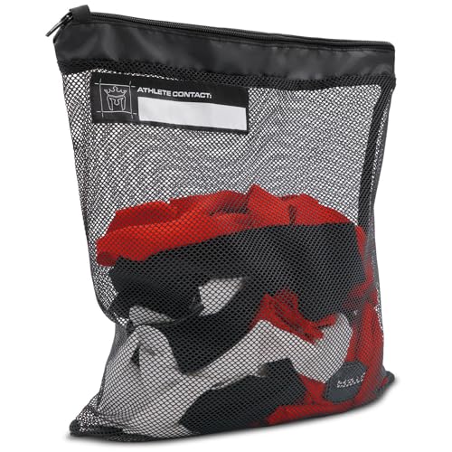 Meister Athlete Wash Bag - Mesh Sports Laundry Bag w/Zipper Lock - Black