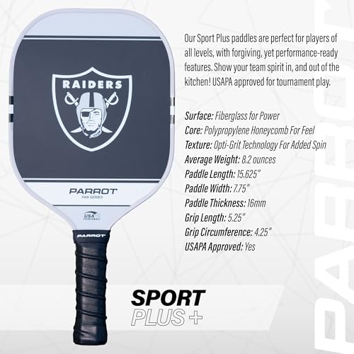 Parrot Paddles NFL Las Vegas Raiders Clear Top Case Paddle Set