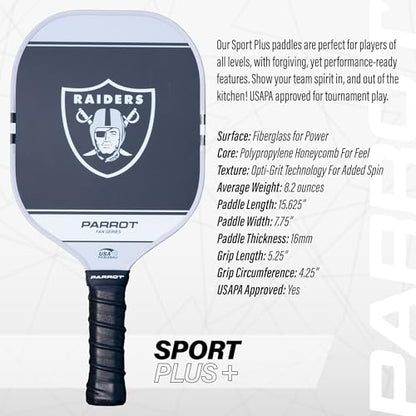 Parrot Paddles NFL Las Vegas Raiders Clear Top Case Paddle Set