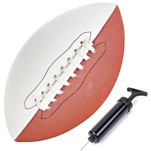Football Half White for Autograph Leather Size 3 6 9 with Pump Needle Signature for Gift Award Souvenir Ball