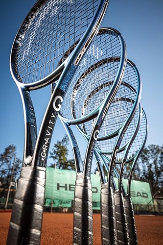 HEAD Gravity MP 2025 Tennis Racquet - Advanced Players, Strung Mid Tension with Velocity 16G String - 4 1/4" Grip