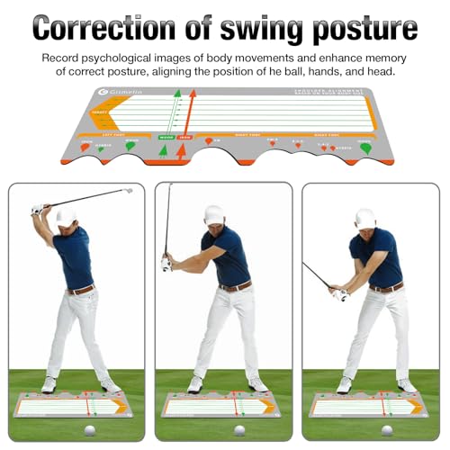 Golf Training Mat for Beginners Posture Assistance and Entry-Level Stance Corrector Trainer with Golf Training Aid