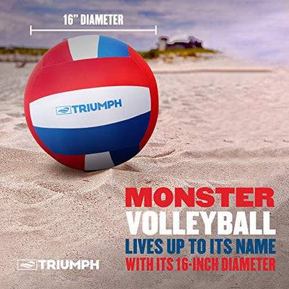 Triumph Patriotic Monster Volleyball - from the Beach to the Backyard, Play Multiple Games with the Oversized Volleyball