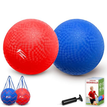 10 Inch Kickball Set, Playground Ball with Carrying Bag, Dodge Balls for Kids and Adults, Bouncing Sport Handball and Toy Ball, Outdoor Balls Official Camps