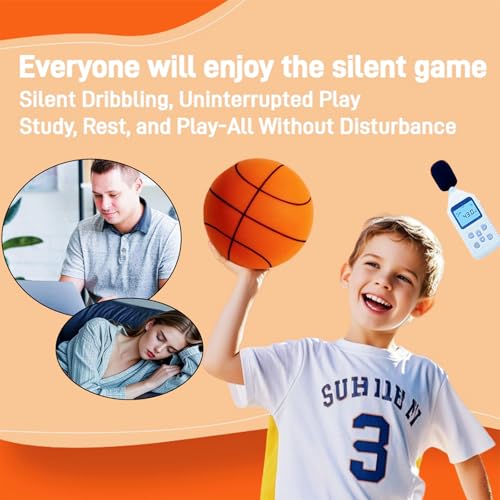 Indoor Basketball Set, 2025 Upgrade Silent Basketball with a Detachable Iron Basketball Hoop, Practicing Dribbling, Shooting, and Dunking Techniques Quietly at Any time Indoors, for Teen boy Gifts