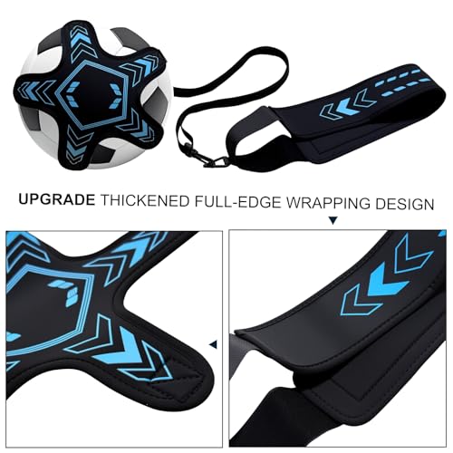Soccer Training Equipment Football Kick Solo Trainer Adjustable Waist Belt Elastic Rope, Aids Hands Free Throw Sole Practice Fits Ball 3, 4, 5 and Volleyball Rugby (Blue) - color: Blue