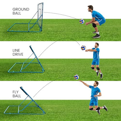 VELOCITY Adjustable Baseball Rebounder Net with 3 Return Angles, 4x4.5 Feet Soft Ball and Baseball Net for Skill Development Multi Sport Pitchback Feilding Trainer for Solo Practice