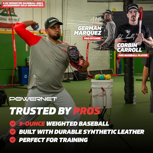 Powernet Weighted Baseball, Outdoor Baseball Training Equipment for Improving Throwing Velocity and Strength for Pitching, Training Balls Sold Individually