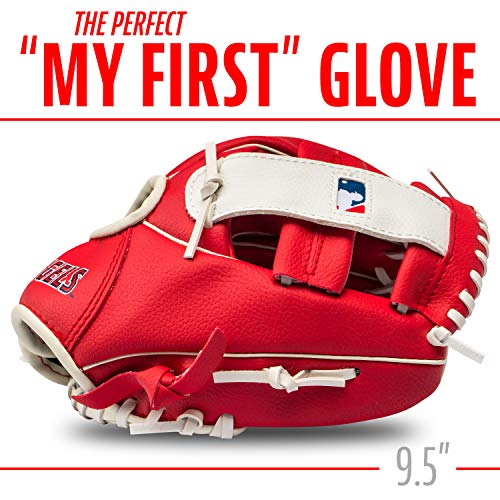 Franklin Sports MLB Youth Teeball Glove and Ball Set - Kids Baseball and Teeball - Perfect First Kids Glove - 9.5"