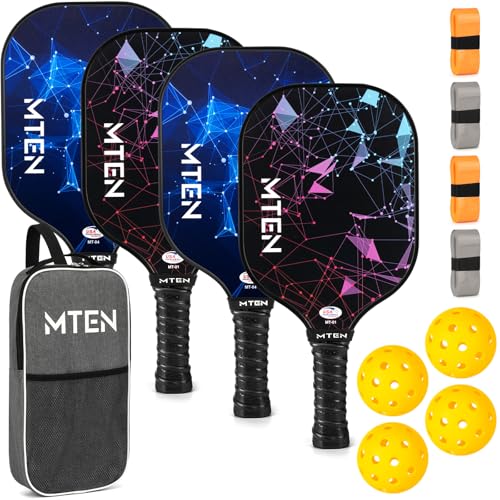 Pickleball Paddles Set of 2 or 4, or Single Paddle – USAPA Approved Fiberglass Surface Pickleball Rackets Set for Men & Women