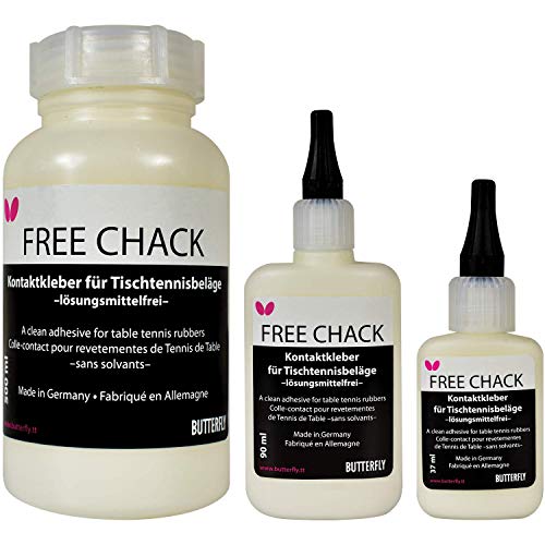Butterfly Free Chack Table Tennis Racket Glue - Perfect for Assembling Table Tennis Ping Pong Paddle - Comes with Sponges and Application Clip to Easily Replace Table Tennis Rubber