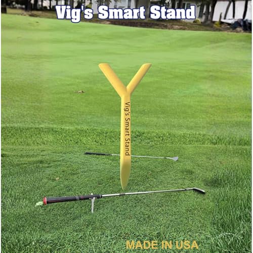 Golf Club Stand and Holder - Set of 2 - Golf Accessories, Pocket Size for Wet Grass Protection by Vig's Smart Stand