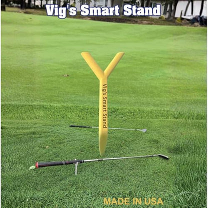 Golf Club Stand and Holder - Set of 2 - Golf Accessories, Pocket Size for Wet Grass Protection by Vig's Smart Stand