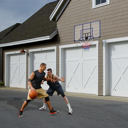 Wall-Mounted Basketball Hoop, 45 "x 29" shatterproof Back, Folding, Durable Hoop and All-Weather net for Indoor and Outdoor use