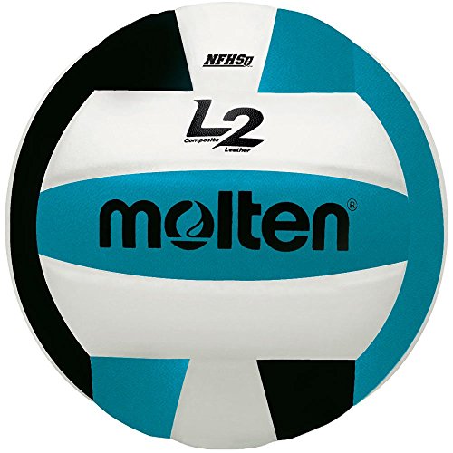 Molten L2 Volleyball, NFHS Approved - color: Black/Aqua/White