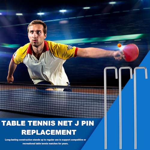 Moxweyeni 20 Pcs Table Tennis Net J Pin Replacement Sports Table Tennis Net Clip Insert for Table Tennis Accessories