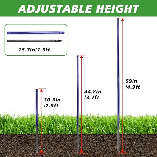Agility Poles, 6 Pack 4.9FT Metal Soccer Training Poles Adjustable Agility Hurdles Training Equipment