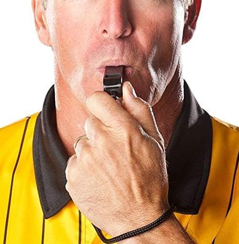 12 Packs Sports Whistles with Lanyard, for Coaches, Referees and Officials - color: Black