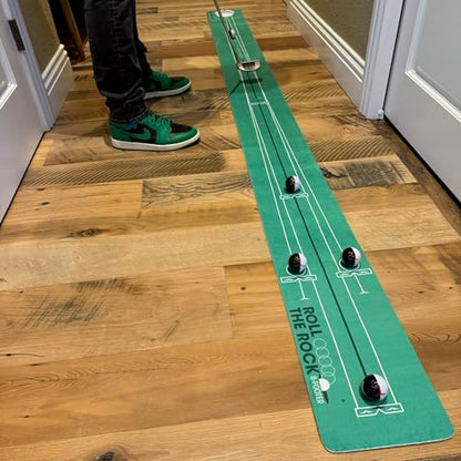 EyeLine Golf - Roll The Rock Putting Mat - Have Fun Perfecting Stroke, Alignment, Speed Control, Visualization, Consistency - Outdoor-Indoor-Compact - color: 8-Foot Roll the Rock