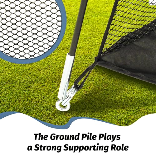 Golf Net - 8x6x5 FT Practice Hitting Net with Foldable Tri-Turf Mat & Target for Indoor Outdoor Chipping Swing Training & Backyard Driving - Gift for Men Golfers