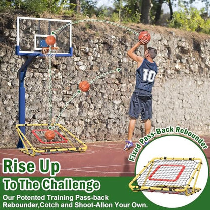 BaseGoal Baseball and Softball Rebounder Net,Baseball Rebounder,Volleyball Rebounder,Pitch Back Net,Multi-Sport Training Rebound Screen,with Pitching Target,Easy Adjustable Angles - size: 33.5x33.5 IN, style: Yellow