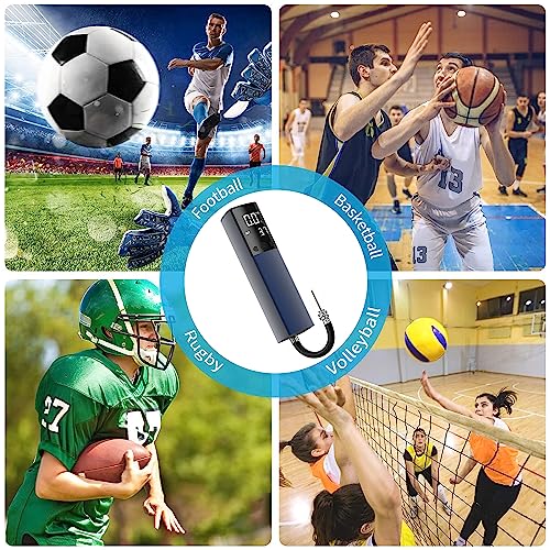 Pumteck Electric Ball Pump, Smart Air Pump Portable Fast Ball Inflation with Precise Pressure Gauge and Digital LCD Display for Football Basketball Volleyball Football - color: Dark Blue