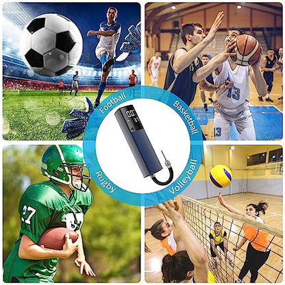 Pumteck Electric Ball Pump, Smart Air Pump Portable Fast Ball Inflation with Precise Pressure Gauge and Digital LCD Display for Football Basketball Volleyball Football - color: Dark Blue