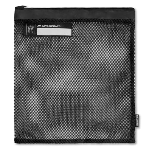 Meister Athlete Wash Bag - Mesh Sports Laundry Bag w/Zipper Lock - Black