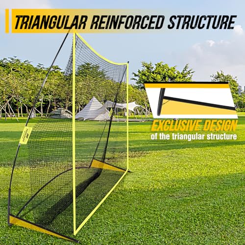 Golf Net, 10x7ft Golf Practice Net with Noise Reduce Silk Target Driving Real Balls, Hitting Nets for Backyard Garage, Improve Chipping Putting Pitching,Gift for Men & Golfers - color: Yellow