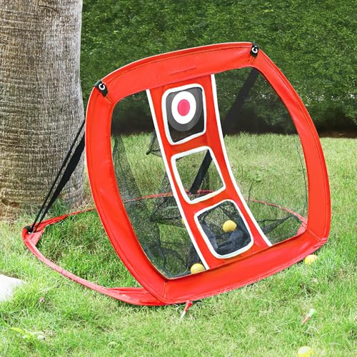 Pop Up Golf Chipping Net for Backyard & Indoor Practice Golf Target Training Aid Foldable Golf Hitting Net with Hitting Mats, Gift for Men, Golfer, Beginners