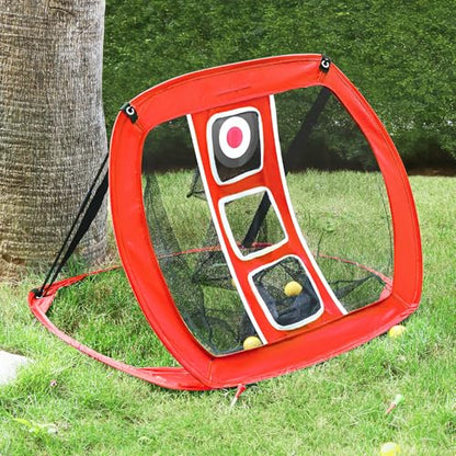 Pop Up Golf Chipping Net for Backyard & Indoor Practice Golf Target Training Aid Foldable Golf Hitting Net with Hitting Mats, Gift for Men, Golfer, Beginners