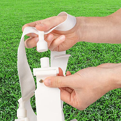 Flag Football Set, Adjustable Flag Football Belts for Youth, Kids & Adults with 1 Belt & 2 Flags (White) - color: White