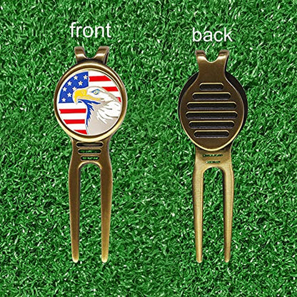 Myartte Golf Metal Divot Repair Tool with 24.5 mm Ball Marker - color: Bronze