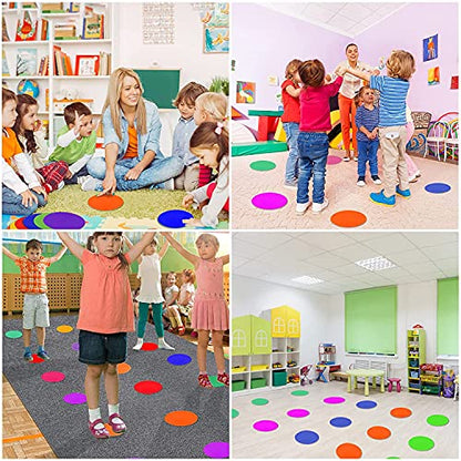 60 Pcs Poly Vinyl Spot Markers Rubber Floor Dots Non Slip Agility Markers Flat Field Cones for PE Gym Classes, Classroom Activities and Games, Soccer Basketball Sports Speed Agility Training