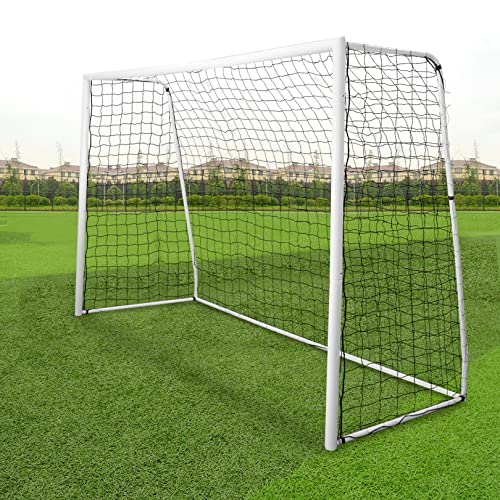 Aoneky 10x6.5ft Backyard Soccer Goal with Net - Alloy Steel Frame, Official 5v5 Size for Family Fun and Practice, Easy Assembly Portable Sports Game