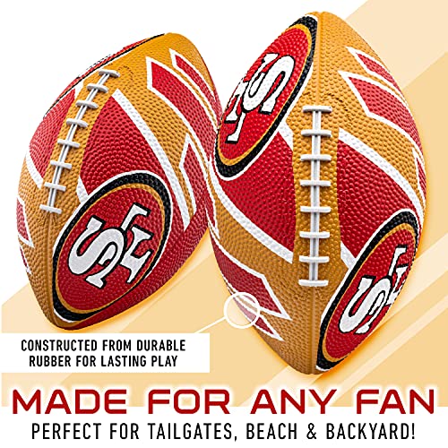 Franklin Sports NFL Team Footballs - Rubber Youth Mini Balls for All Teams - Kids 8.5" Football + Air Pump Sets - Official NFL Licensed - style: San Francisco 49ers