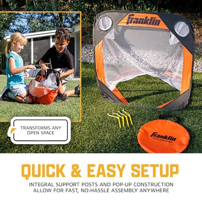 Franklin Sports Youth Lacrosse Pop-Up Goal – 3’x3’ Portable Net with Carrying Case – Backyard Practice Goal for Kids – Easy Setup with Ground Stakes – Improve Shooting Accuracy