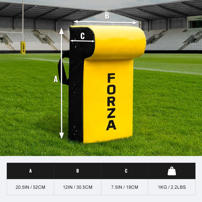 FORZA Rugby Tackle Shield with Top Wedge – High Density Foam Rugby Tackle Pad with 615gsm Waterproof Cover – Contact Training Shield for Rucking, Tackling & Footwork Drills