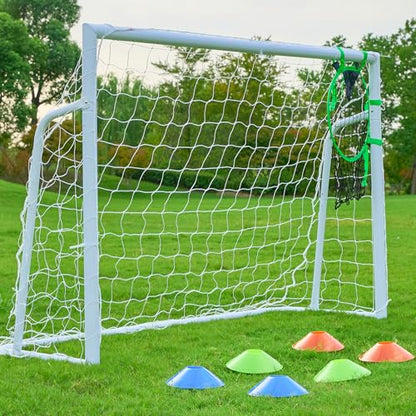 Soccer Goal 12×6, 8×6 and 6×4 FT Soccer Goals for Backyard, 2"Diameter Steel Soccer Goal for Kids and Adults Large soccer goal Powder Coated Galvanized Steel Post With Soccer Target Net for Training - style: 6'W×4'H