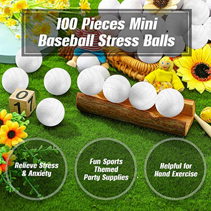 Zhanmai 101 Pcs 1.6 Inch Mini Volleyball Stress Balls Bulk Party Favors Volleyball Gifts for Team Tiny Foam Sports Balls with Storage Bag for Kids Stress Relief Birthday Party Games (Clear)